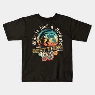 Boho Surfer Vacation, Palm trees, surfing, sunset Kids T-Shirt